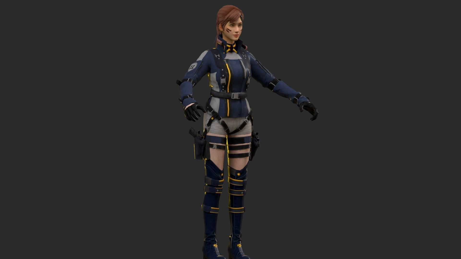 Lucy  Warrior Game Ready Character Low-poly 3D model_29