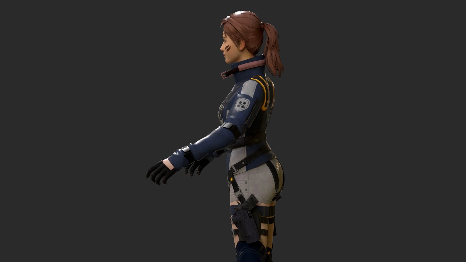 Lucy  Warrior Game Ready Character Low-poly 3D model_37