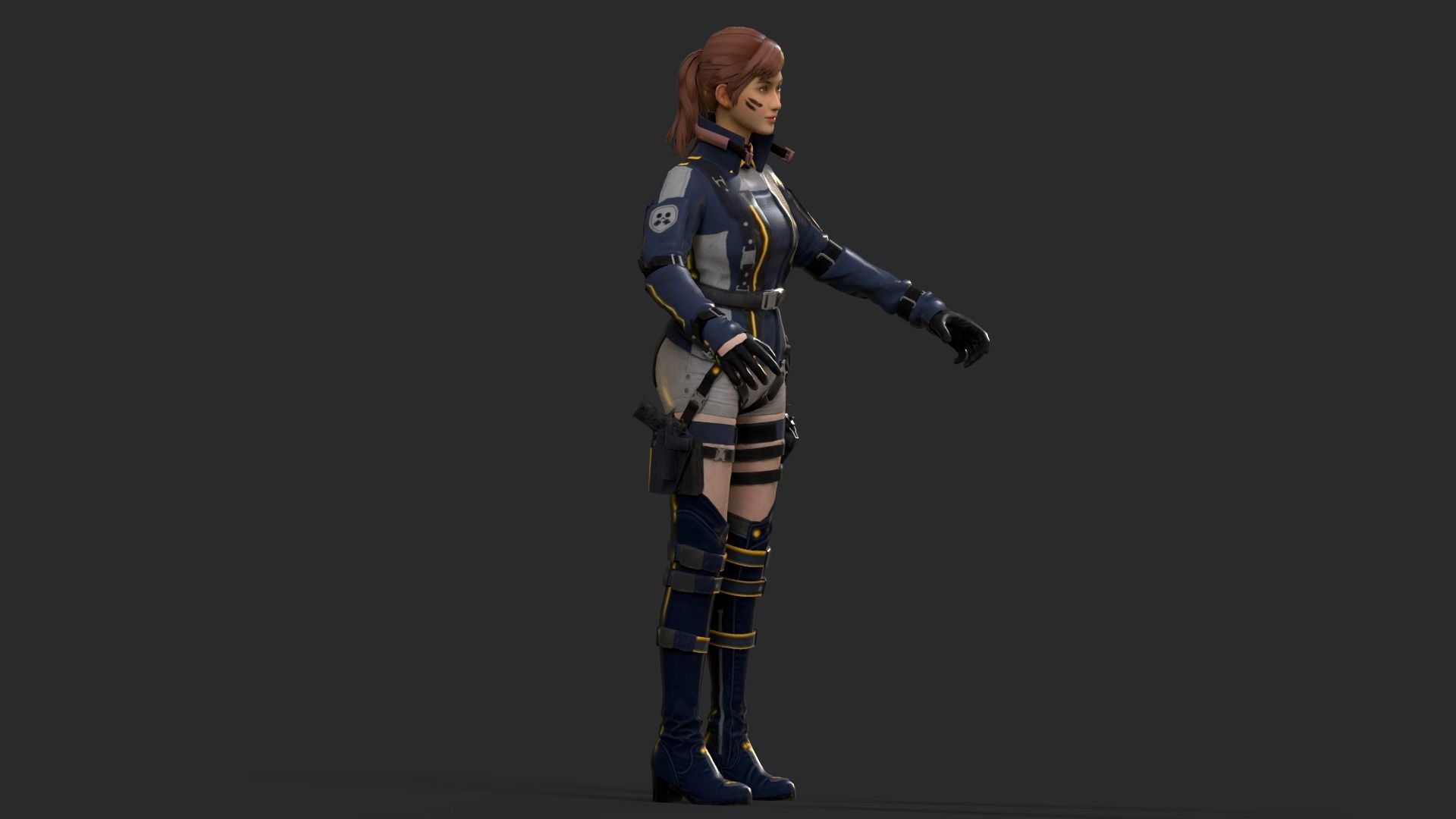 Lucy  Warrior Game Ready Character Low-poly 3D model_33