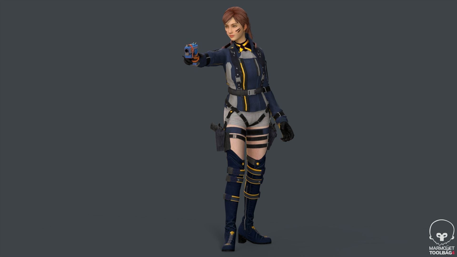 Lucy  Warrior Game Ready Character Low-poly 3D model_7
