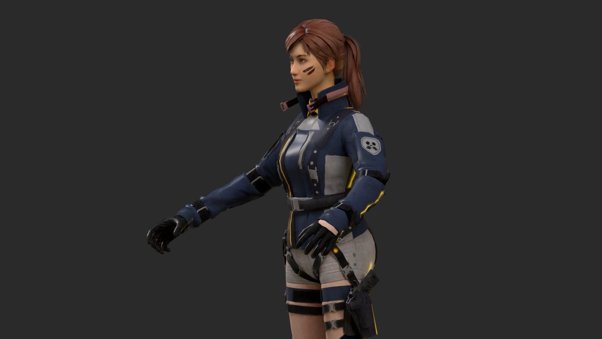 Lucy  Warrior Game Ready Character Low-poly 3D model_18
