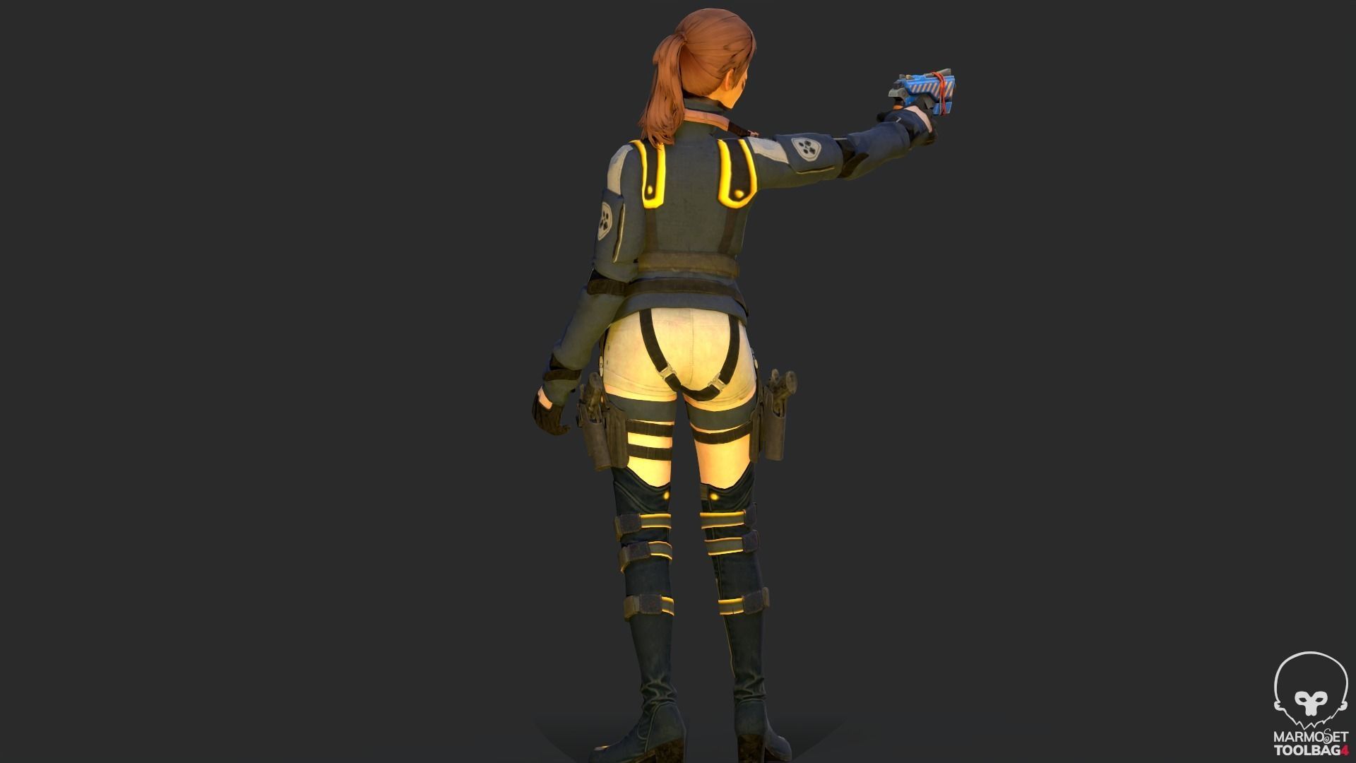 Lucy  Warrior Game Ready Character Low-poly 3D model_15
