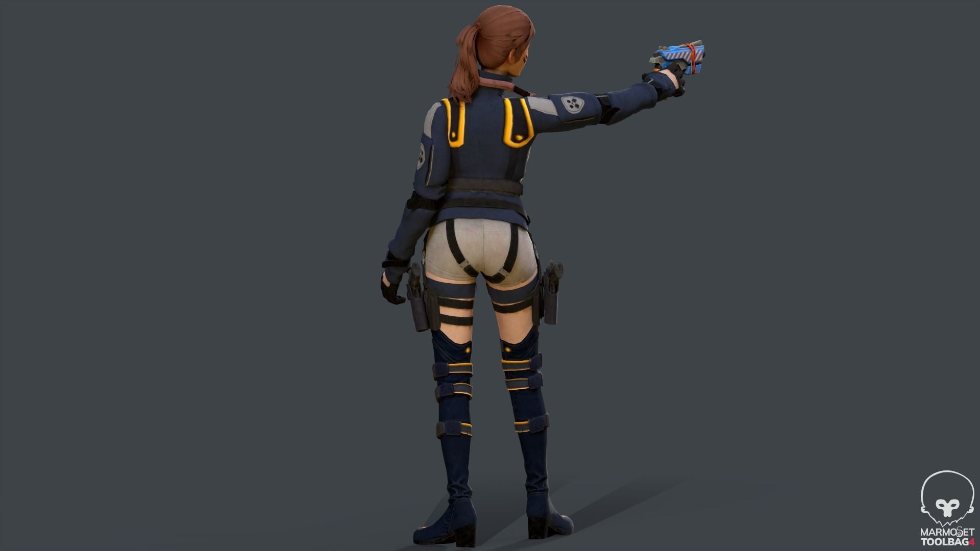 Lucy  Warrior Game Ready Character Low-poly 3D model_11