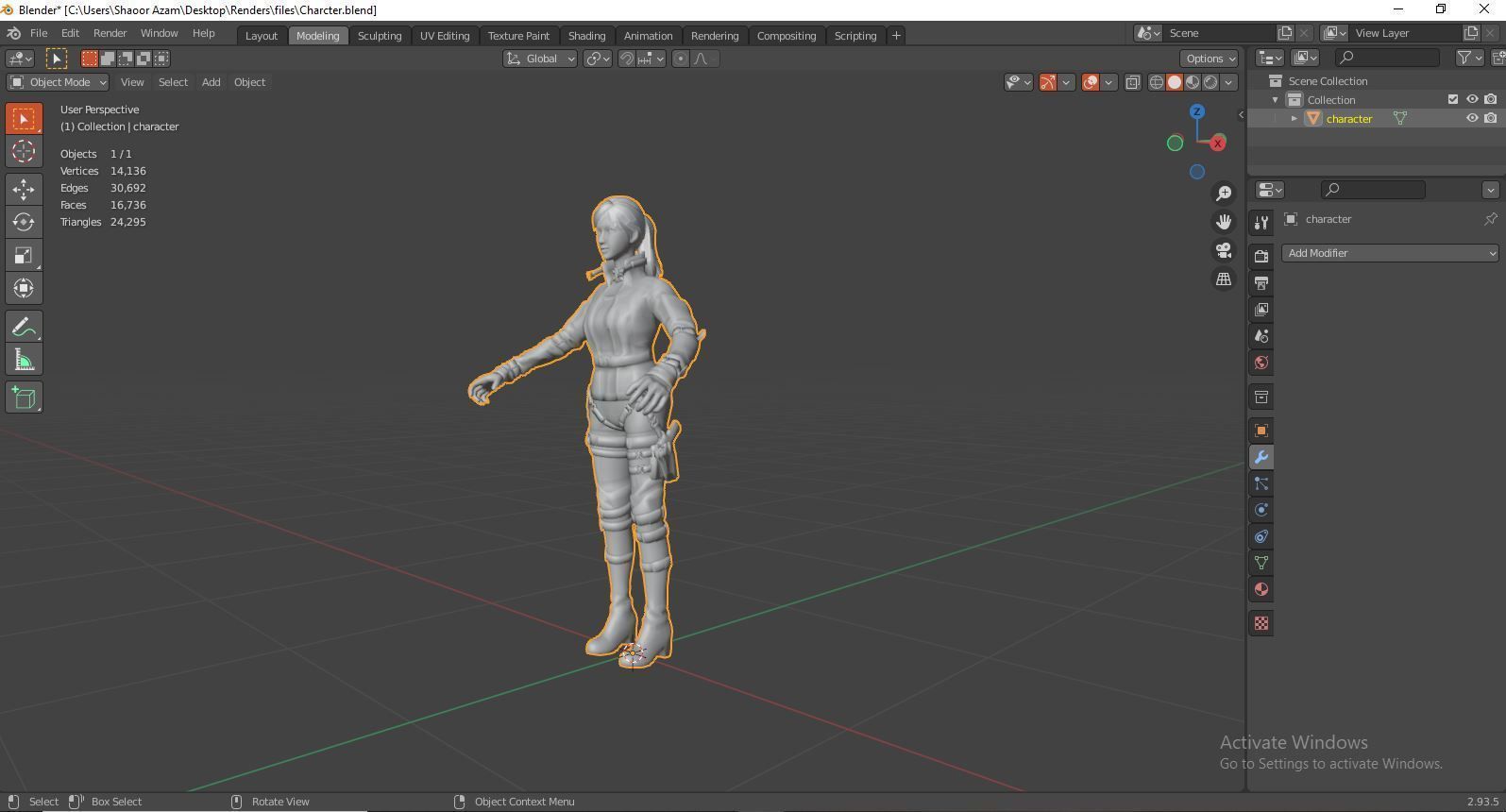 Lucy  Warrior Game Ready Character Low-poly 3D model_17