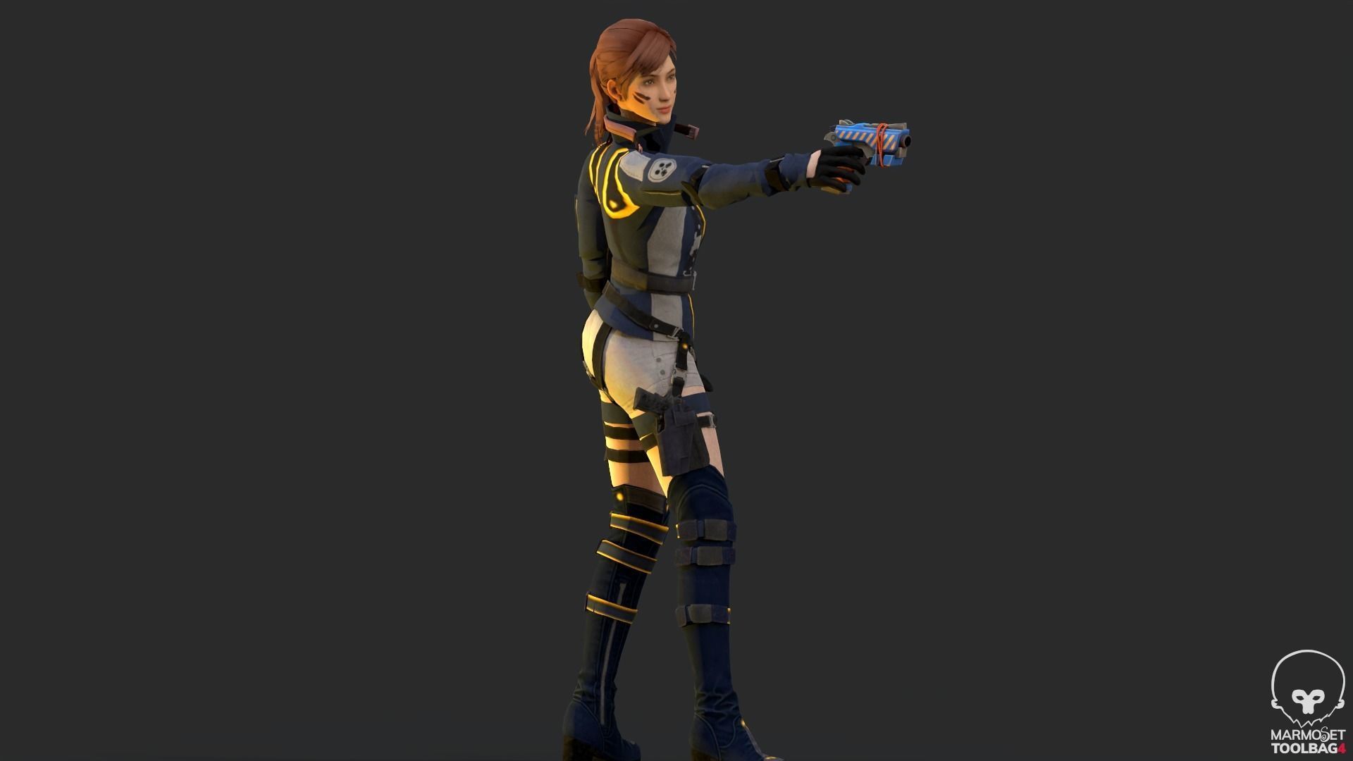 Lucy  Warrior Game Ready Character Low-poly 3D model_16