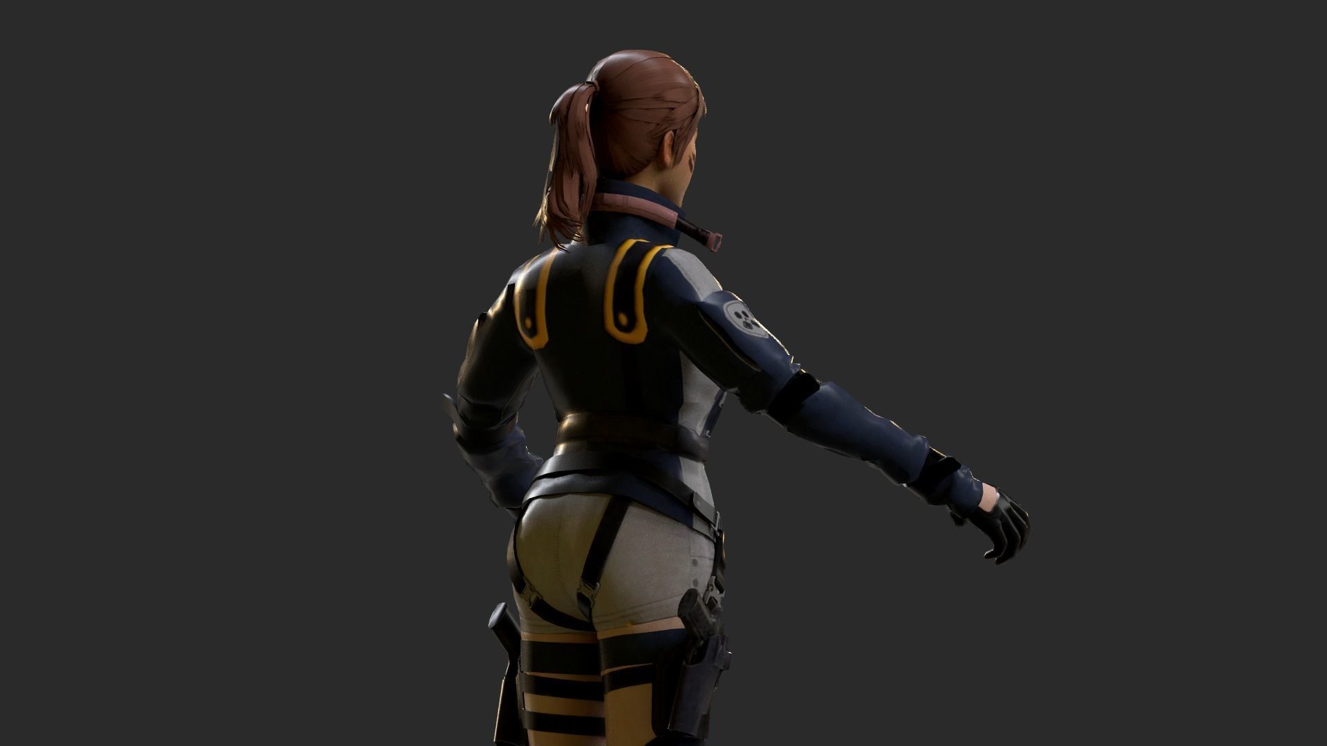 Lucy  Warrior Game Ready Character Low-poly 3D model_26