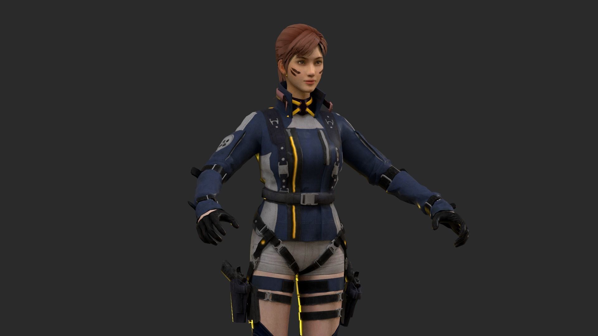 Lucy  Warrior Game Ready Character Low-poly 3D model_22