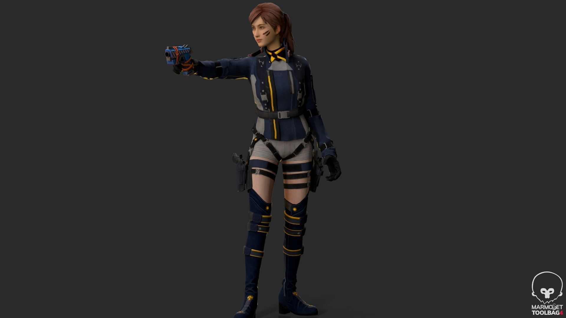 Lucy  Warrior Game Ready Character Low-poly 3D model_12