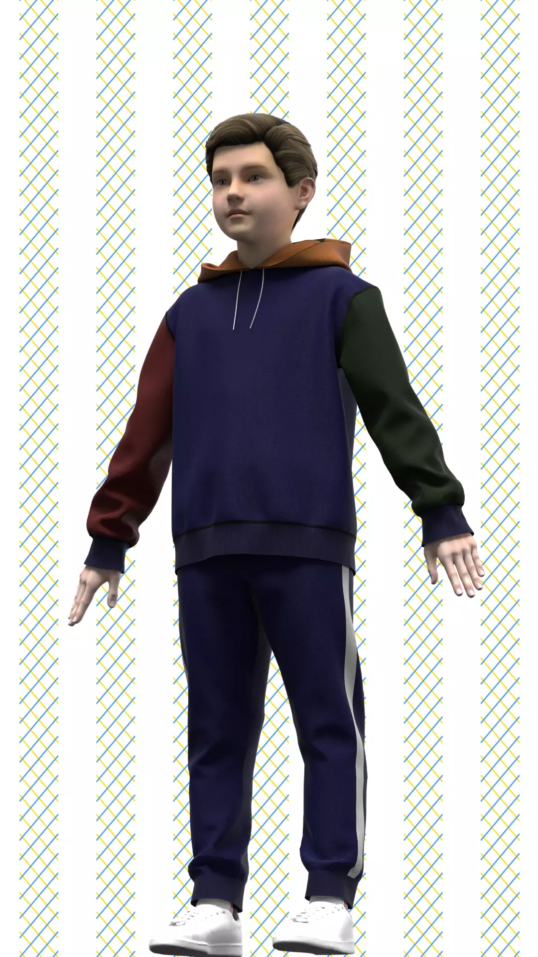 Kid Boys Hoodie and Sweat Pant Low-poly 3D model