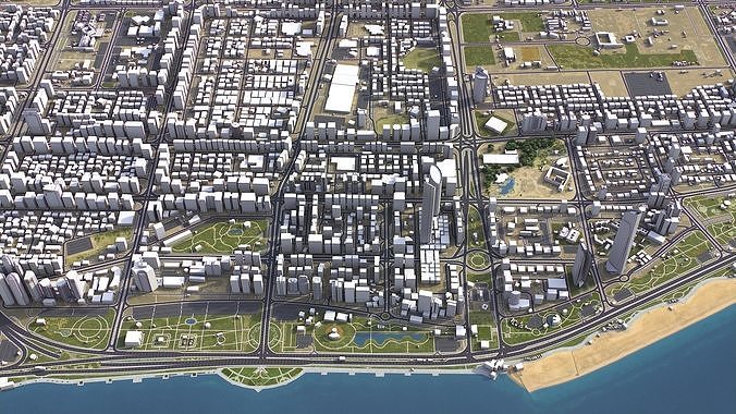 Abu Dhabi  Low-poly 3D model 7