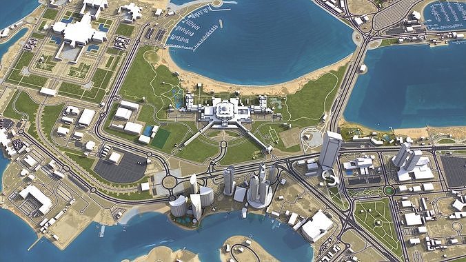 Abu Dhabi  Low-poly 3D model 6