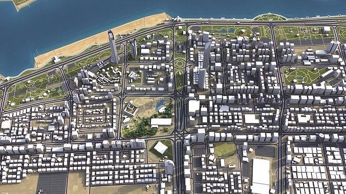 Abu Dhabi  Low-poly 3D model 4