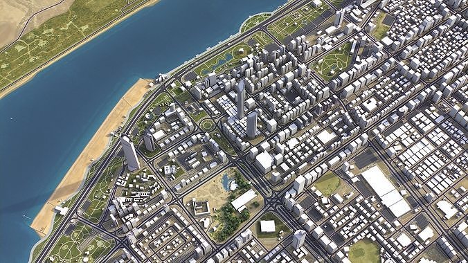 Abu Dhabi  Low-poly 3D model 2