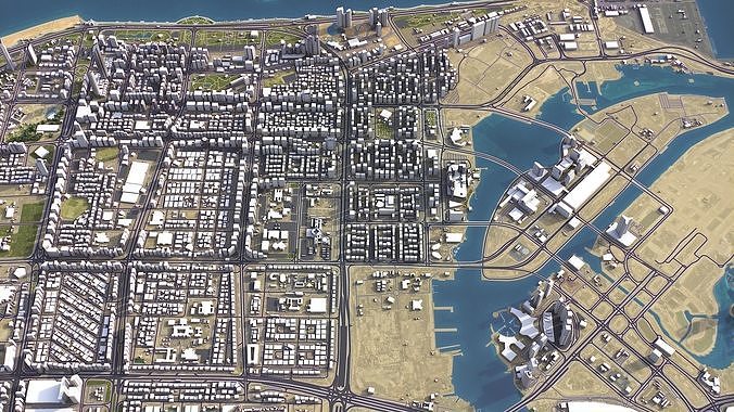 Abu Dhabi  Low-poly 3D model 5