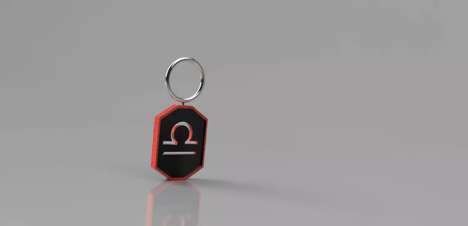Libra keychain  3D print model_0