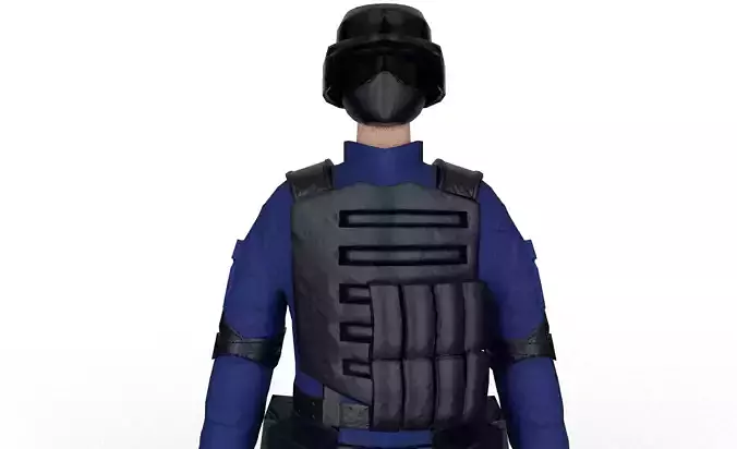policeman soldier wearing helmet and vest