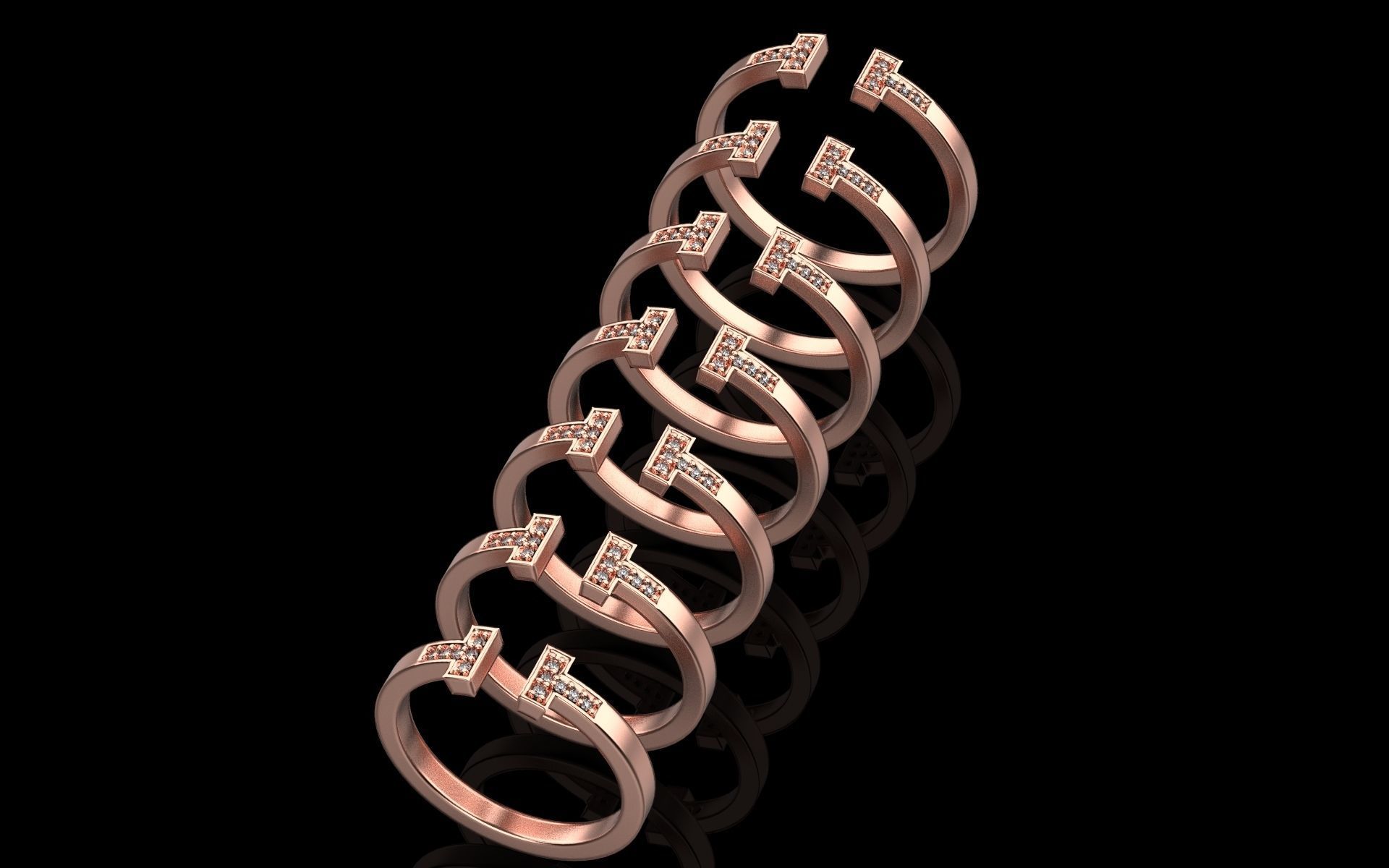 Tiffany ring size 16-19  3D print model 3D print model_2