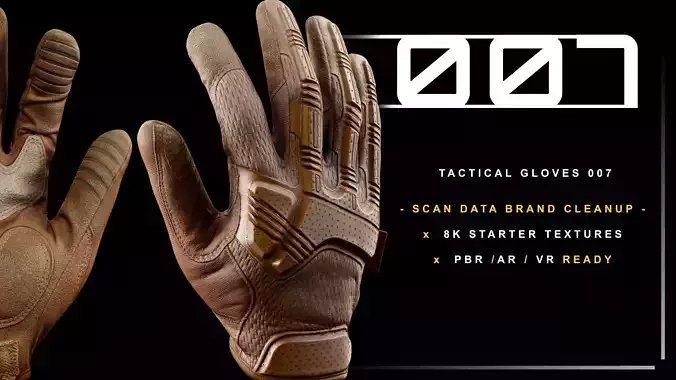Tactical Gloves 007 Low-poly 3D model Tactical Gloves 007 Low-poly 3D model