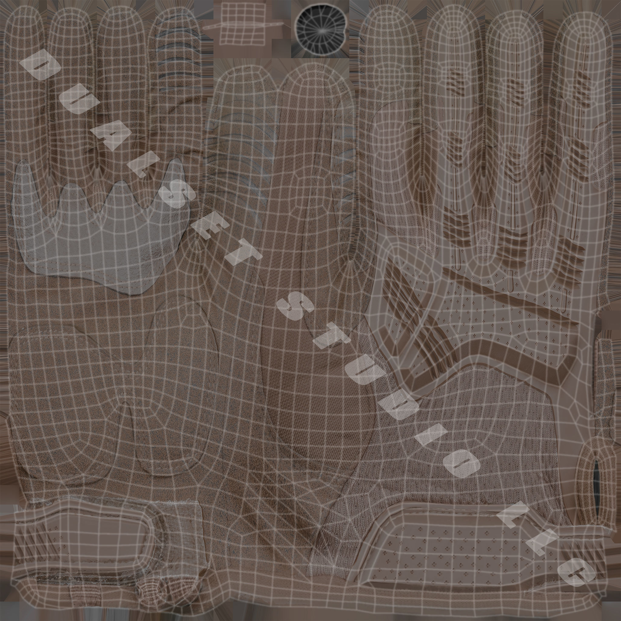 Tactical Gloves 007 Low-poly 3D model_23