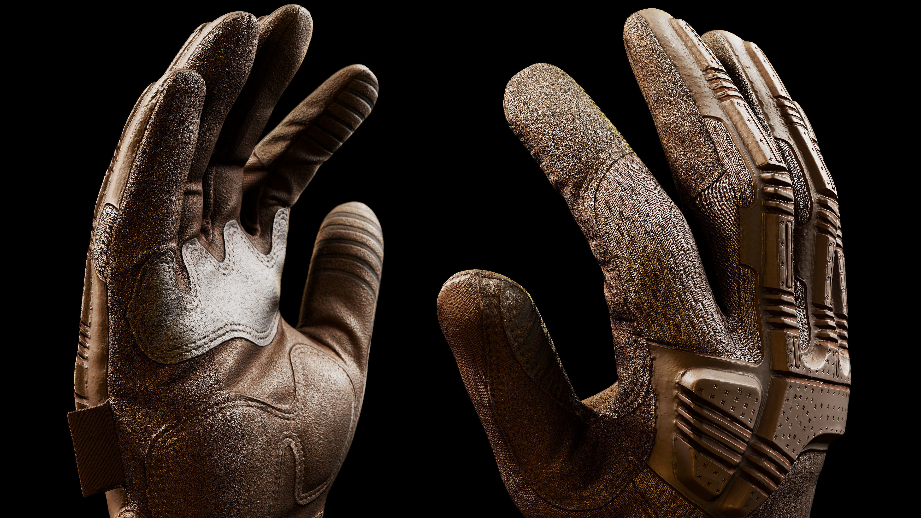 Tactical Gloves 007 Low-poly 3D model_5