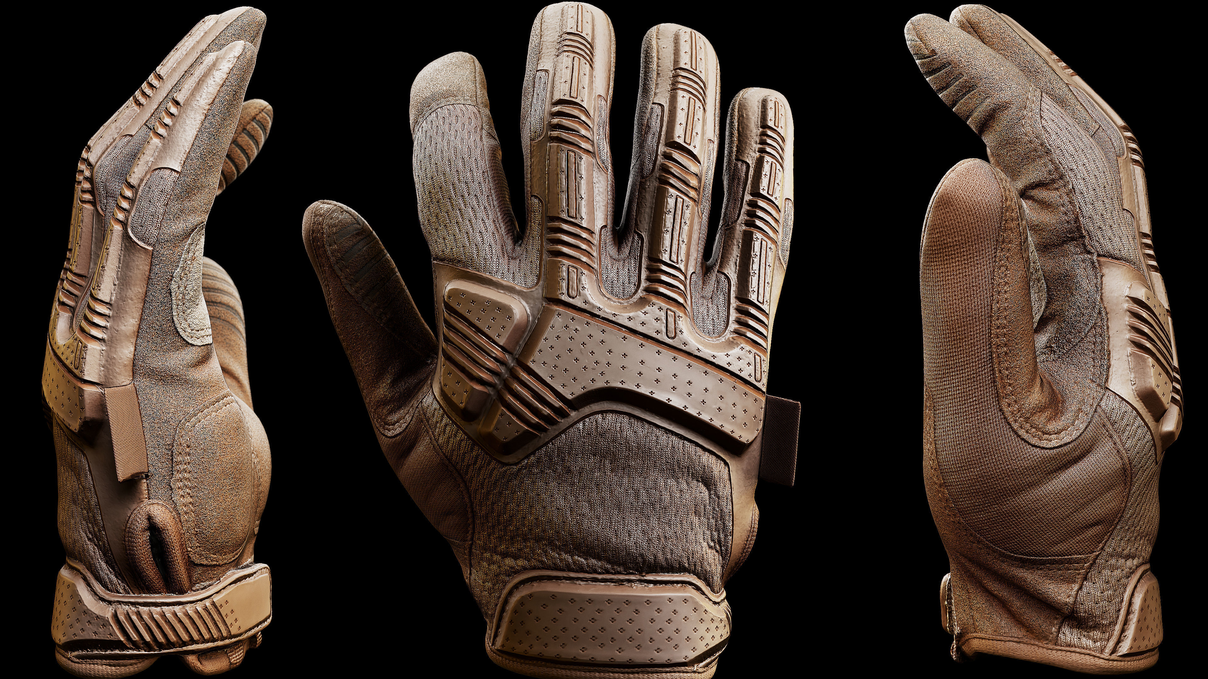 Tactical Gloves 007 Low-poly 3D model_7