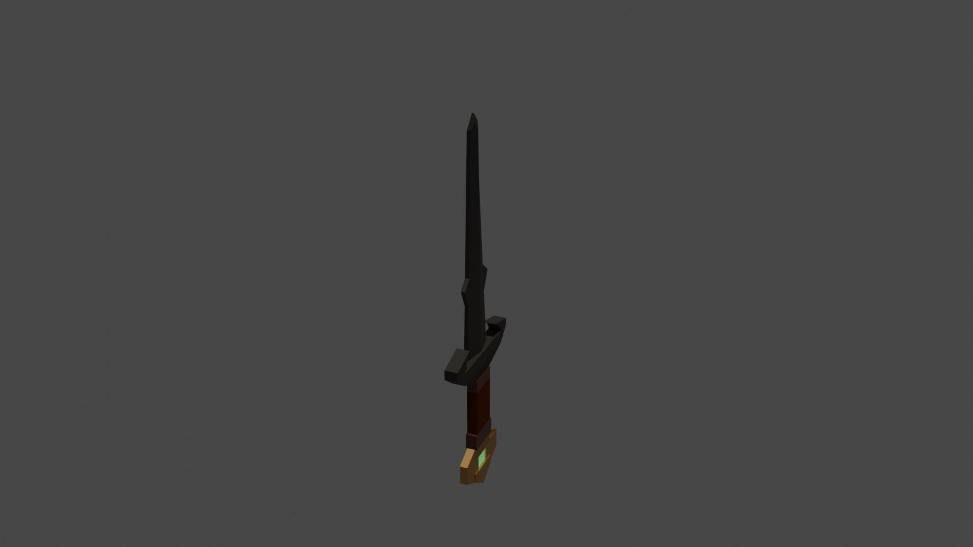 low poly sword Low-poly 3D model_2