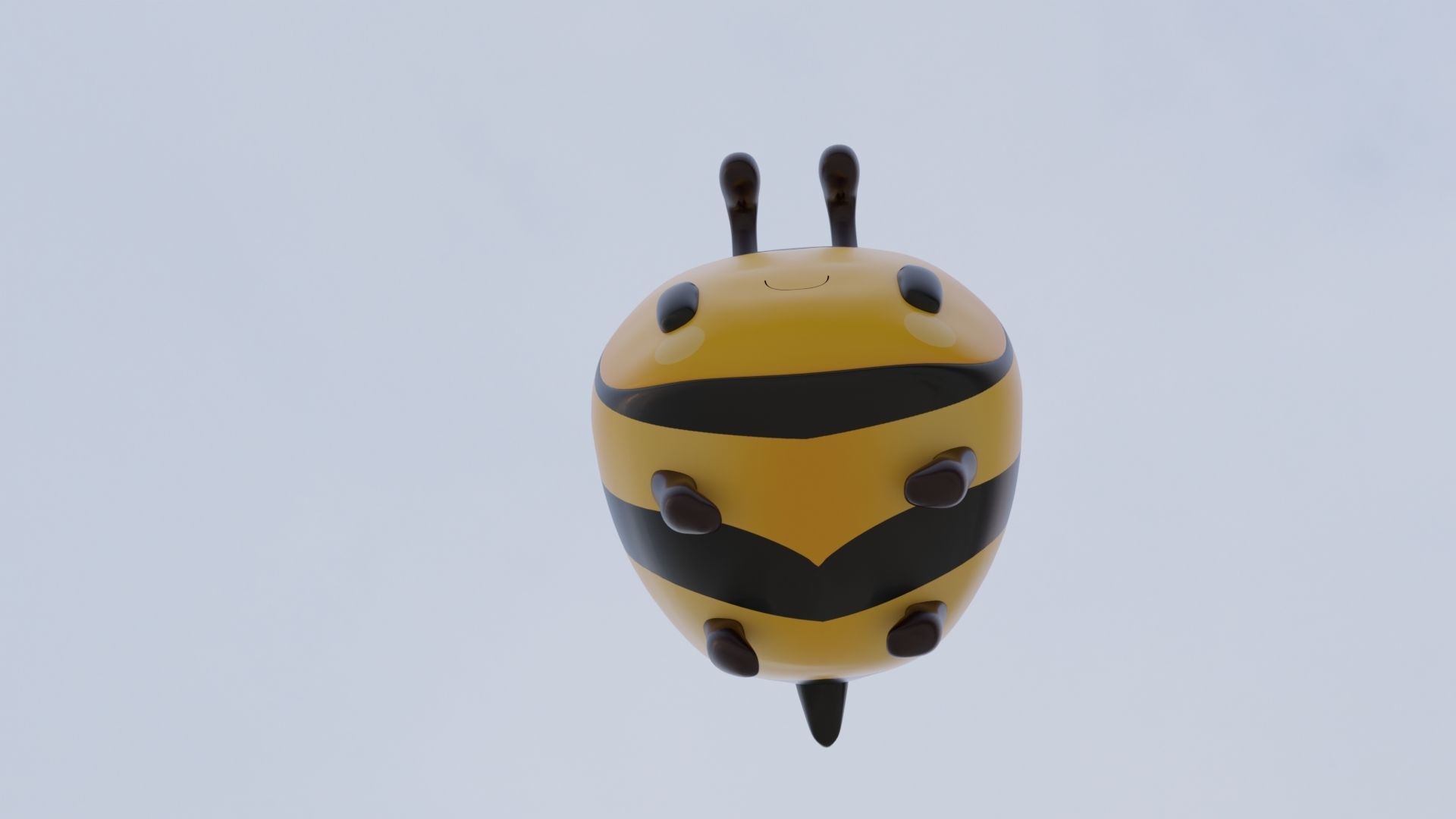Cute Cartoon Honey Bee Animated Low-poly 3D model 3D model_4
