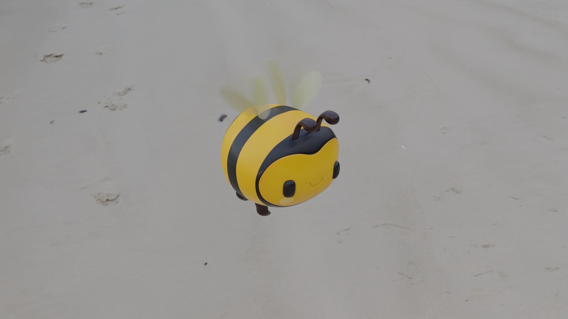 Cute Cartoon Honey Bee Animated Low-poly 3D model 3D model_6