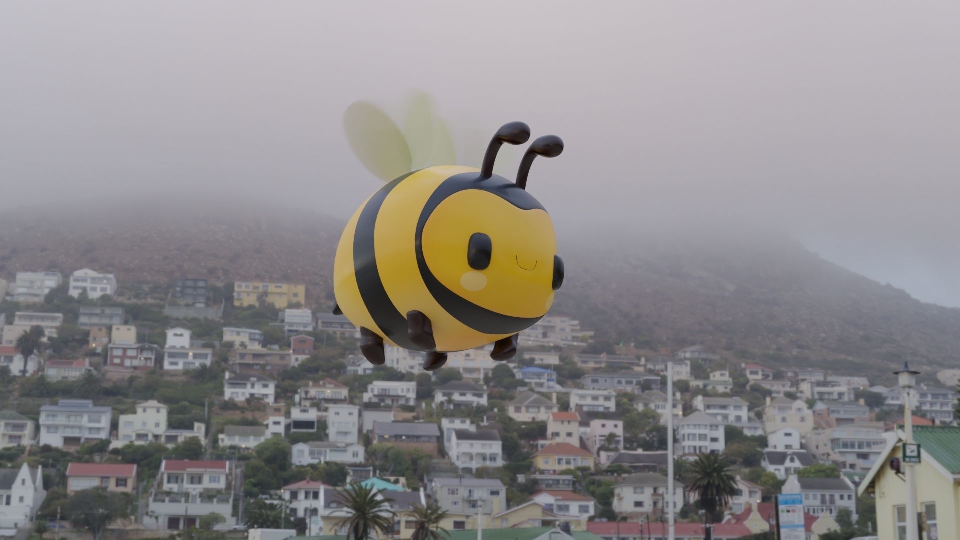 Cute Cartoon Honey Bee Animated Low-poly 3D model 3D model_2