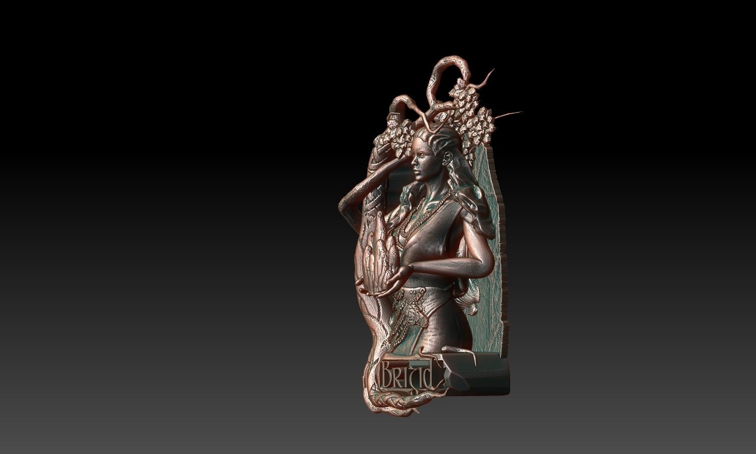 Brigit buddha pendant 3D print model_1