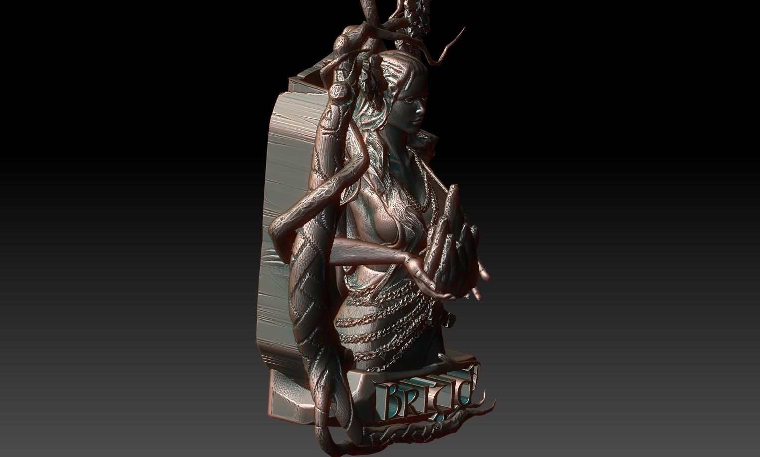 Brigit buddha pendant 3D print model_2