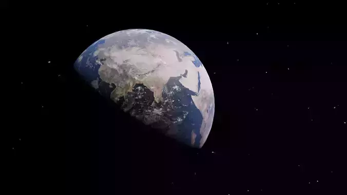 Earth 3D model from space