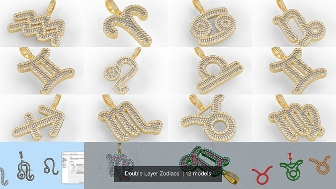 Double Layer Zodiacs  3D Model Collection