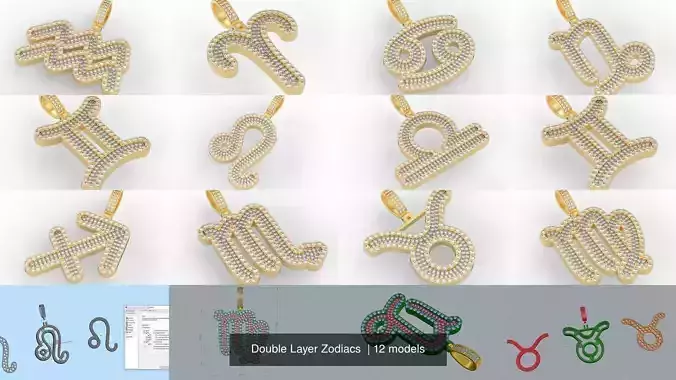Double Layer Zodiacs  3D Model Collection