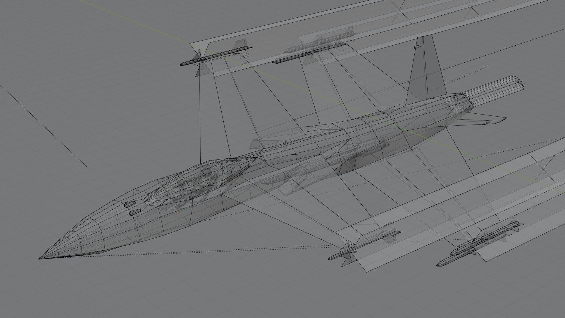IAI Sparrow X concept fighter Low-poly 3D model_17