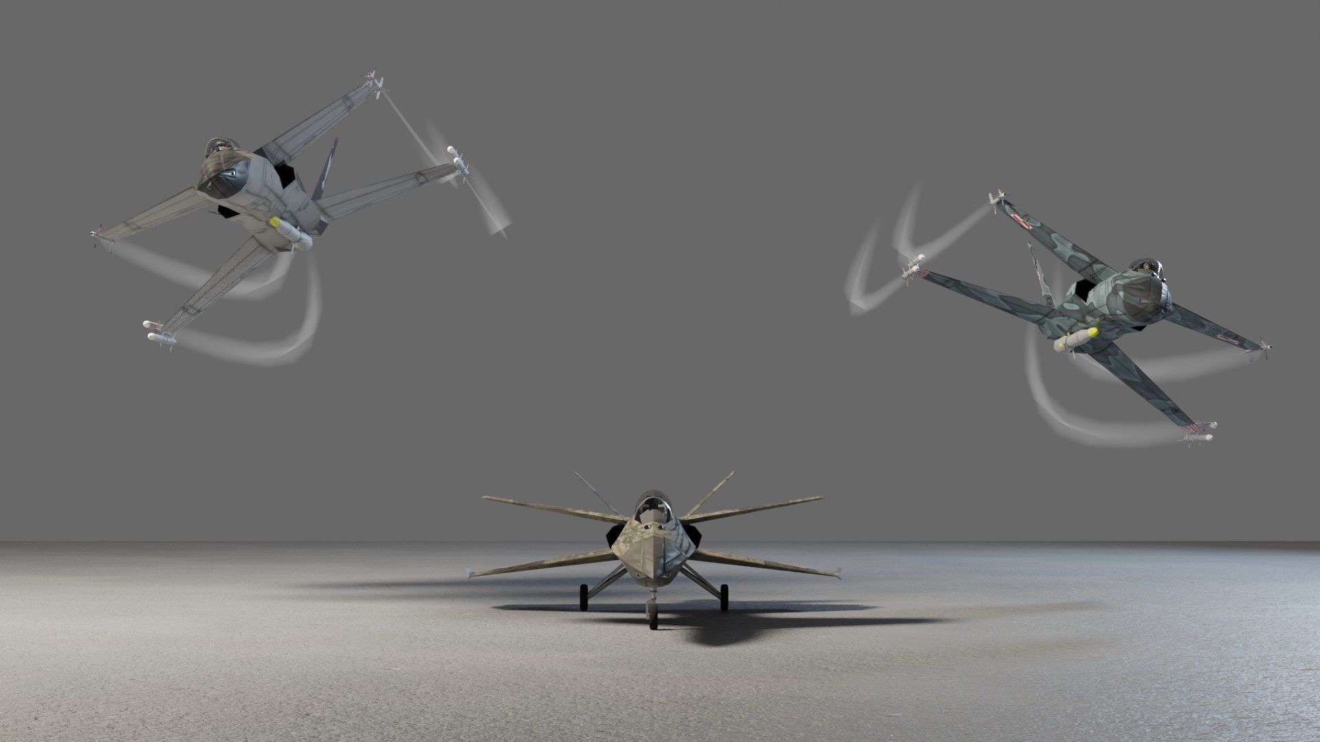 IAI Sparrow X concept fighter Low-poly 3D model_5