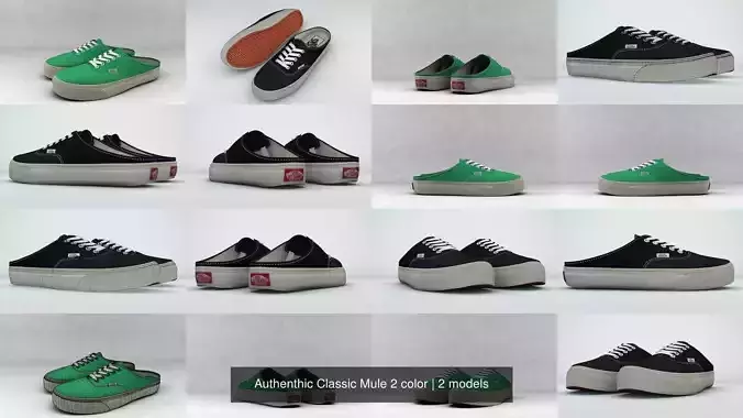 Authenthic Classic Mule 2 color 3D Model Collection