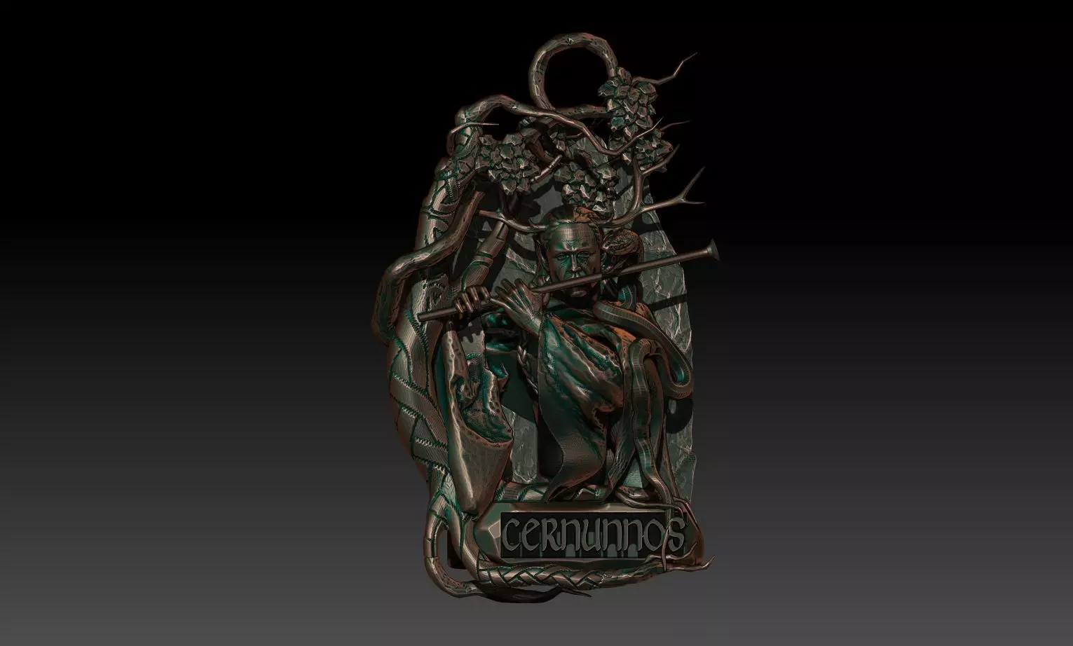 Cernunos pendant 3D print model_0