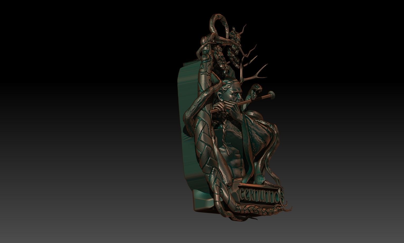 Cernunos pendant 3D print model_2