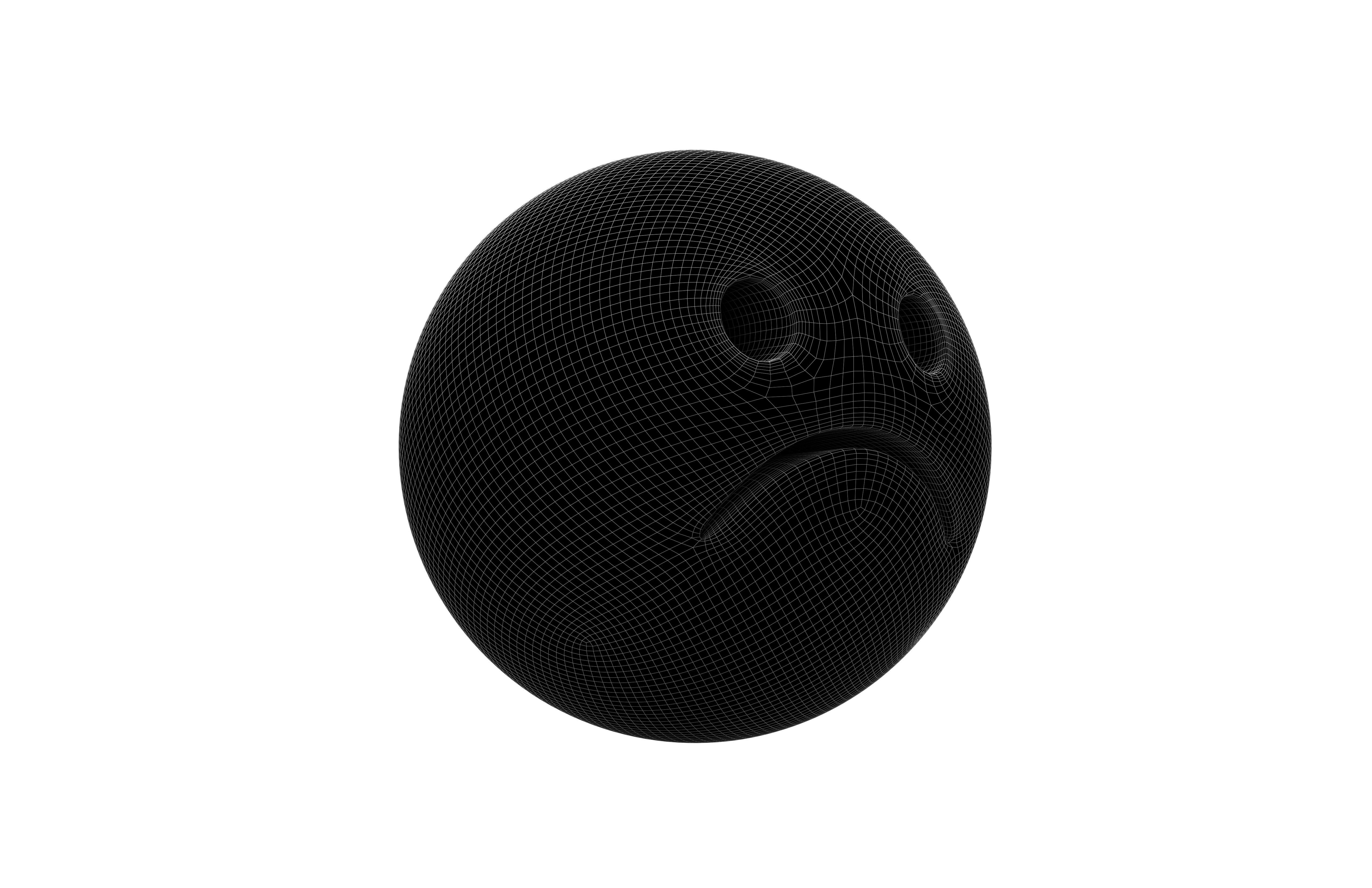 Frowning Face 05 Low-poly 3D model_7