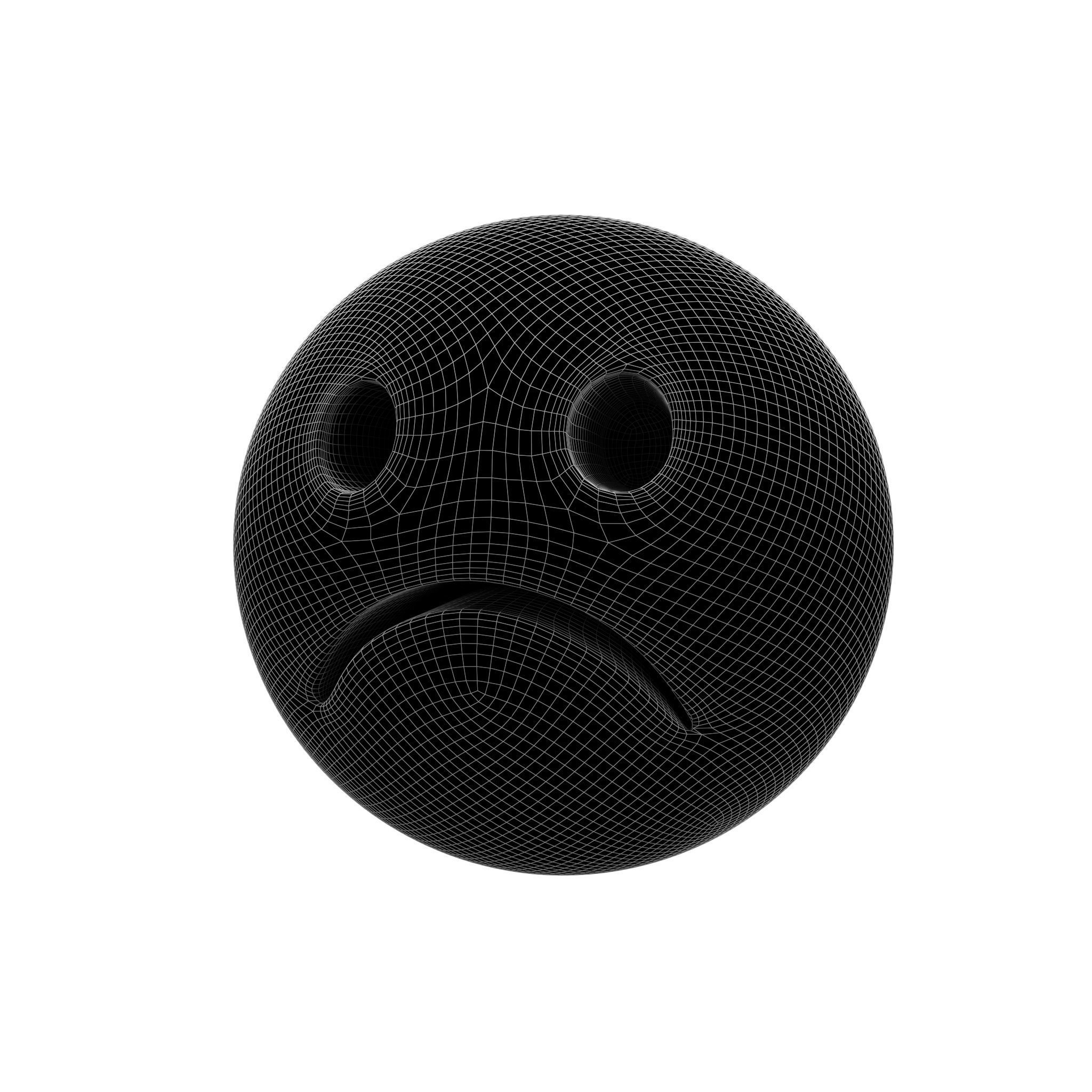 Frowning Face 05 Low-poly 3D model_4