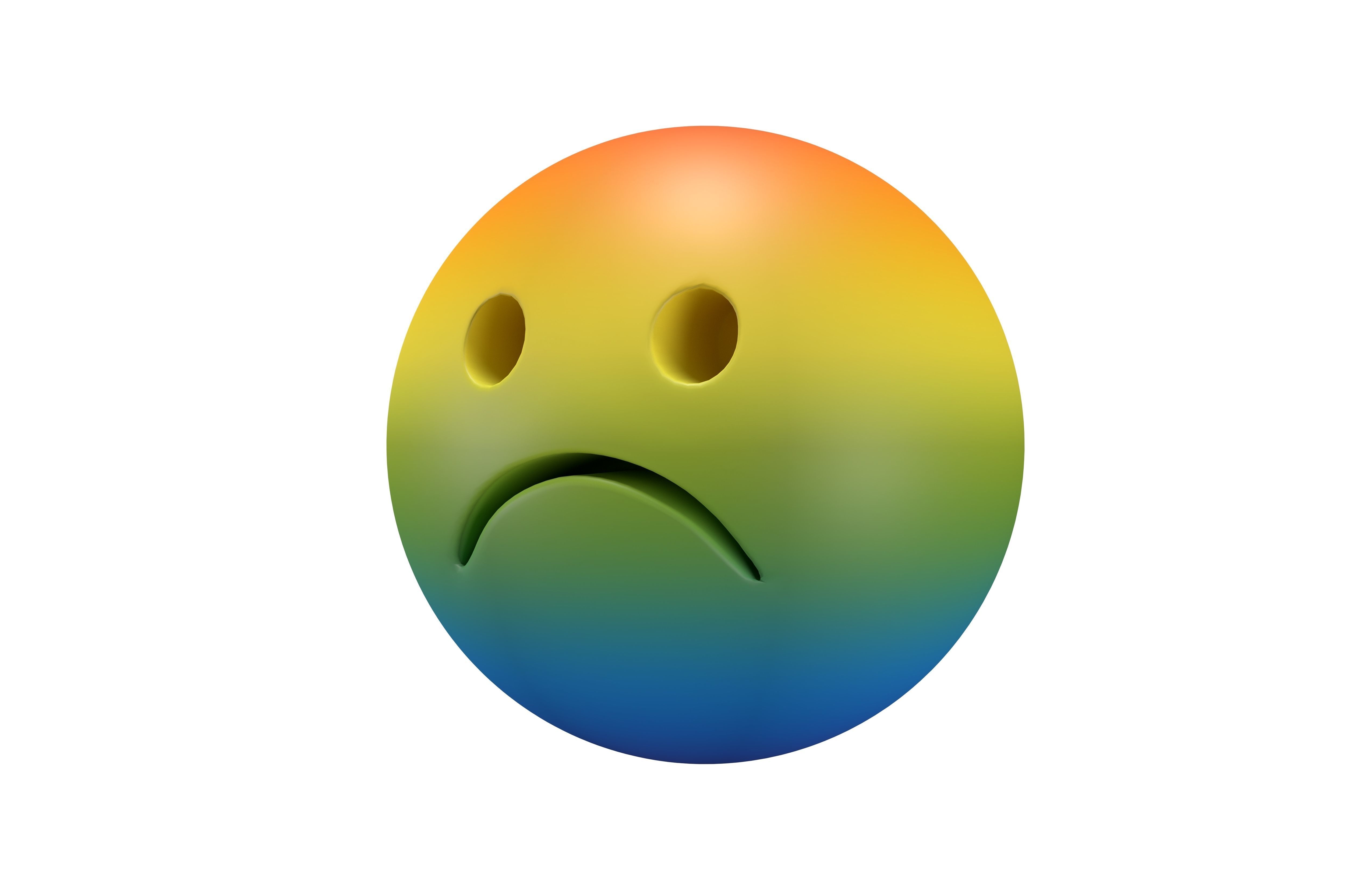 Frowning Face 05 Low-poly 3D model_1