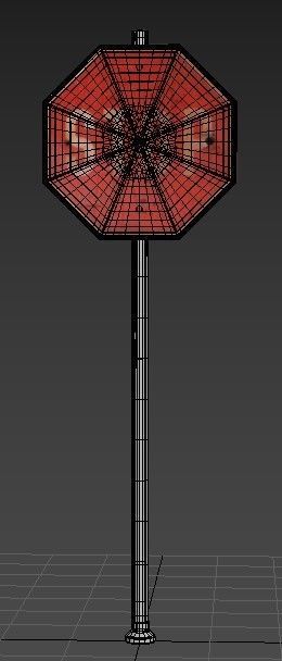 Road Sing STOP 3D model_2