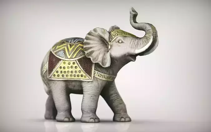 Decorative Elephant Low-poly 3D model