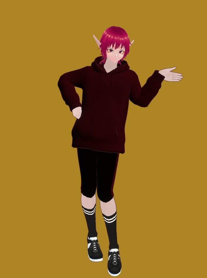 Elf Girl  - Game Ready Low-poly 3D model Low-poly 3D model_2