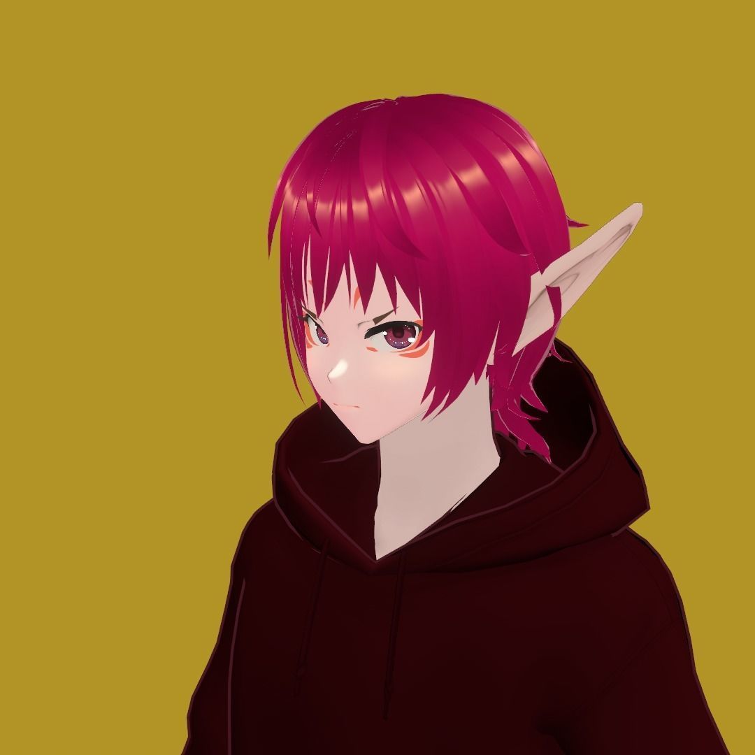 Elf Girl  - Game Ready Low-poly 3D model Low-poly 3D model_1