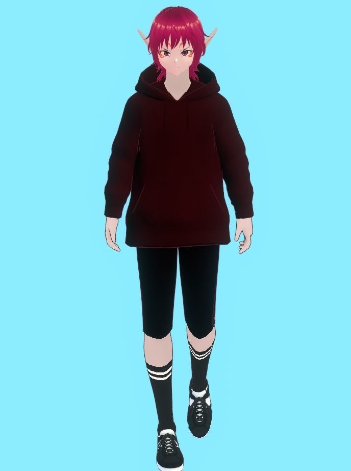 Elf Girl  - Game Ready Low-poly 3D model Low-poly 3D model_16