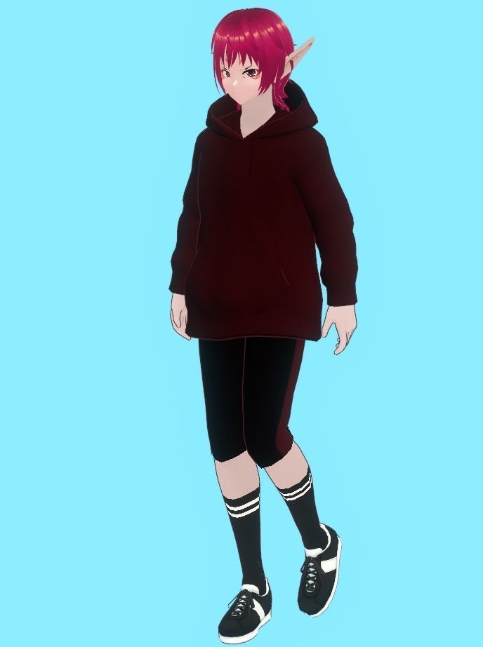 Elf Girl  - Game Ready Low-poly 3D model Low-poly 3D model_8