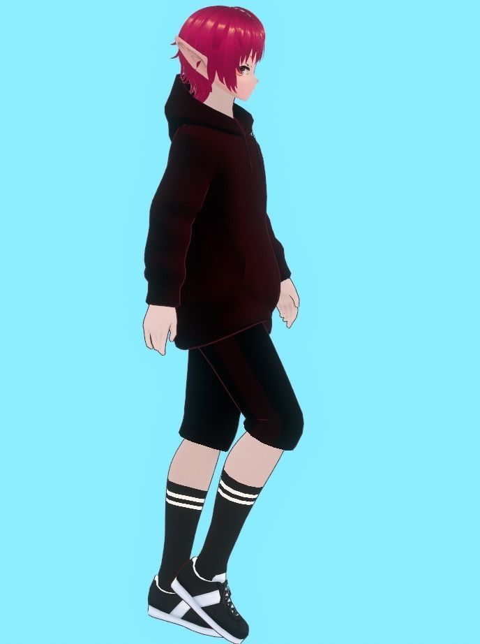 Elf Girl  - Game Ready Low-poly 3D model Low-poly 3D model_14