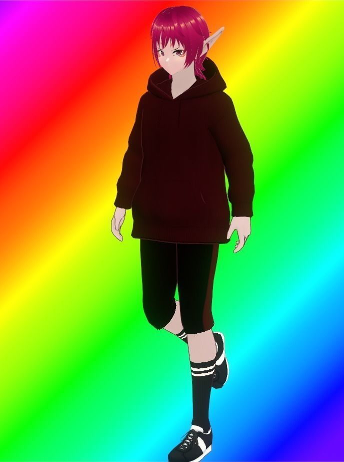 Elf Girl  - Game Ready Low-poly 3D model Low-poly 3D model_3